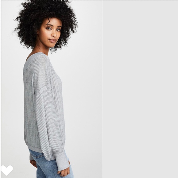 Free People South Side Thermal Top. Grey NWT - Picture 2 of 6